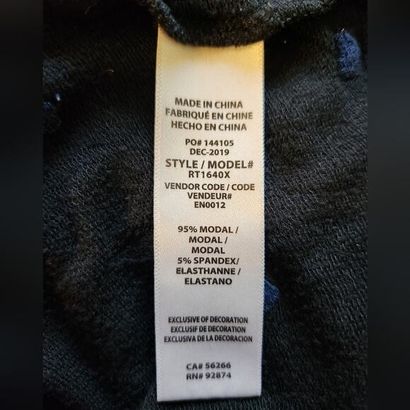 Splendid Embroidered hearts modal long sleeve top Medium - Picture 6 of 12